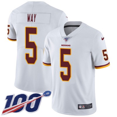 Nike Washington Commanders #5 Tress Way White Men's Stitched NFL 100th Season Vapor Untouchable Limited Jersey Men's